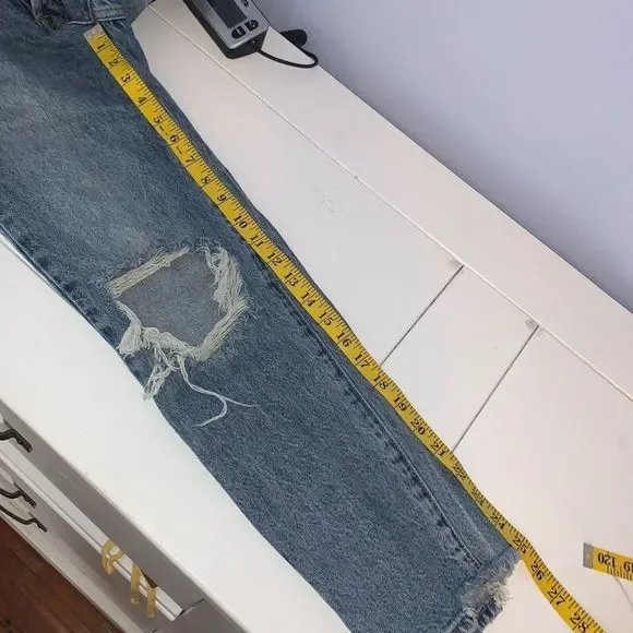 PacSun 100% Cotton High Rise Straight Distressed Jeans - Picture 13 of 16